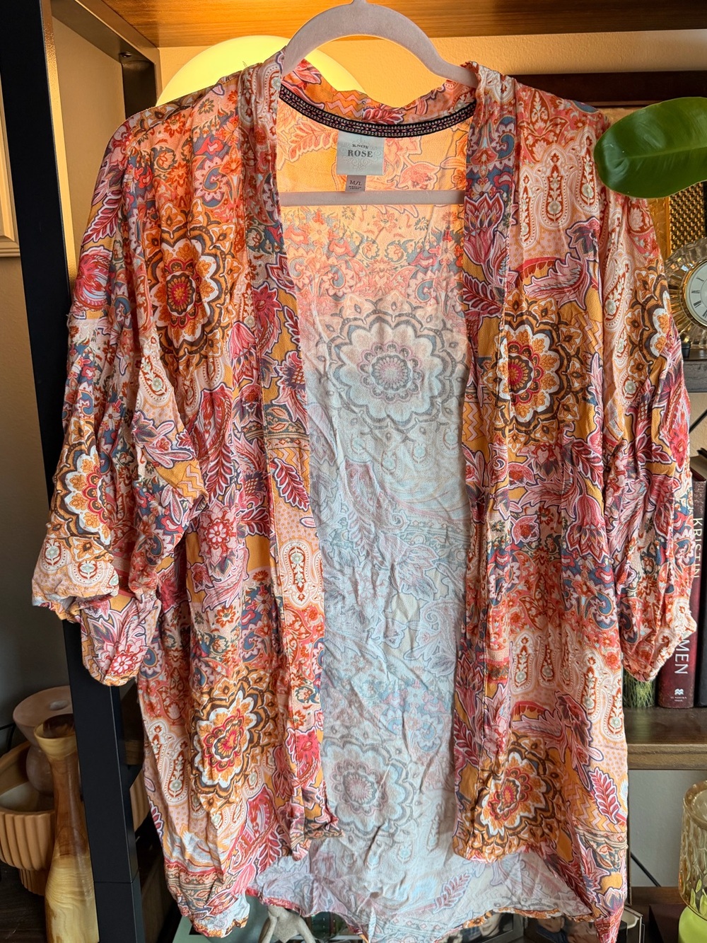 Knox Rose Floral Kimono in Pink, Orange & Blue
